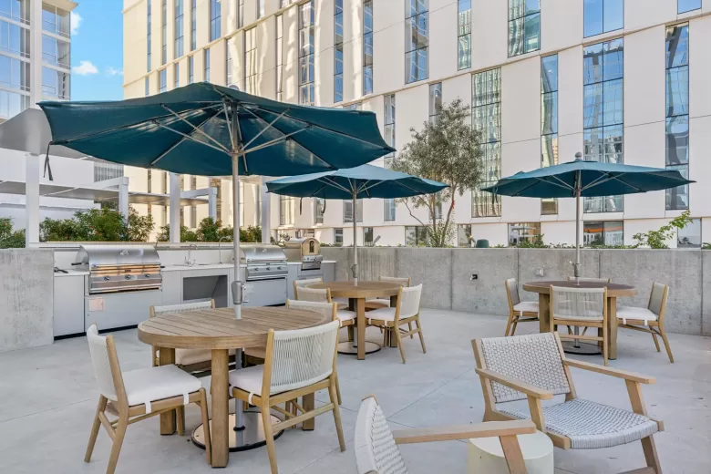 rooftop lounge and grilling stations