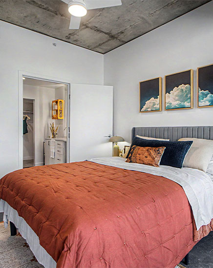 Bedroom with attached bath