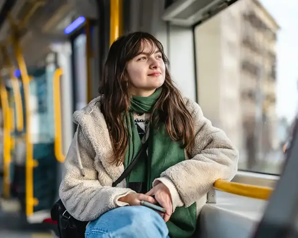 woman on bus